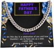 Dear Dad Happy Fathers Day On This Day Cuban Link Chain Necklace For Dad Necklace For Fathers Day Gift For Fathers Day Cuban Link Chain Necklace For Dad Personalized Gift For Dad - 1
