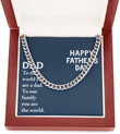 Personalized Cuban Link Chain Necklace Happy Fathers Day Necklace Gifts for Dad Gifts for Him Celebration Jewelry Necklace with Message Card and Gift Box - 1