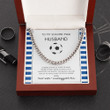 Handmade Jewelry - Personalized Gifts Custom Card Message Necklace Handmade Necklace To My Soccer-mad Husband You Always Will Be Man Of My Match Cuban Link Chain Necklace Gift For Husband Jewelry - 1