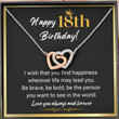18th Birthday Necklace - Interlock Heart Necklace For 18 Year Old Birthday Gifts For Her Daughter Sister Granddaughter Best Friends Happy 18th Birthday Gift Ideas For 18 Year Old Girls - 1