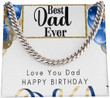 Love You Dad Happy Birthday Cuban Link Chain Necklace For Dad Necklace For Fathers Day Gift For Fathers Day Cuban Link Chain Necklace For Dad Personalized Gift For Dad - 1