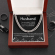To My Husband Cuban Link Chain Necklace Birthday Gift for Husband from Wife Husband Anniversary Husband Valentines Gift from Wife Opposites Attract Necklace - Mens Necklace - Sy - 1