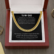 To My Dad Necklace Gift Cuban Link Chain necklace on message card Perfect for Christmas Birthday Gift to father from Daughter or Son Marble - 2