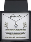 To My Soulmate Necklace Gifts For My Wife with Message Card Box Personalized Gift Present Pendant for Future Wife Soulmate Girlfriend Love - 1