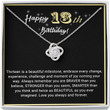 13th  Birthday Neaklace Love Knot Birthday Necklace for Women Girls Gifts Happy Birthday for Daughter Granddaughter Sister Friends with Message Card and Box Meaning - 1