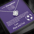 To Our Soccer Loving Daughter Necklace - You are Brave You are Capable You are Loved Love Knot Necklace LX331L - 3