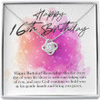 16th Birthday Necklace Sweet Sixteen Jewelry Gifts for Girls Message Card Love Knot Jewelry and Gift Box Present - 1