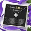 13th  Birthday Neaklace Love Knot Birthday Necklace for Women Girls Gifts Happy Birthday for Daughter Granddaughter Sister Friends with Message Card and Box Meaning - 2
