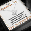Wife Necklace Gift From Husband To My Badass Wife Crown Love Knot Pendant Valentines Day Anniversary Jewelry with Message Card and Gift Box - 2