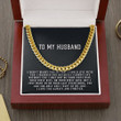Handmade Jewelry - Personalized Gifts Custom Card Handmade Necklace Personalized Name To My Husband Cannot Live Without You Cuban Link Chain Necklace Gift For Husband Jewelry - 1