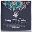 90th Birthday Necklace  Gift for Mom  White Gold Love Knot Necklace Mom 90th Birthday Ideas Sister Birthday Gift Grandma Birthday Present - 1