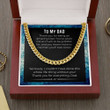 Message Card Necklace Handmade Jewelry Message Necklace Jewelry Card Dad Cuban Link Chain necklace on message card Perfect for Christmas Birthday Gift to father from Daughter or Son - 2