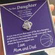 To My Our Basketball Loving Daughter Necklace - Always Remember You Are Brave Capable Loved - Love Knot Necklace Love Mom And Dad - 1