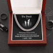 Cuban Link Necklace To Dad Gift Ideas For Dad Fathers Day Gift For Dad Dad Birthday Present Father Christmas Gift Idea Gift from Son - Necklace with Message Card and Gift Box - 1