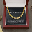 Personalized Message Card Cuban Link Chain Necklace To My Husband Youre The Only Thing In My Life Cuban Link Chain Necklace Gift For Husband - 2
