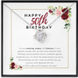 50th Birthday Necklace  Gift For Women 50th Birthday Gift Birthday Gift For Her Dainty Necklace Friend Birthday Gift For Her White Gold Necklace Necklace With Message Card and Box - 1