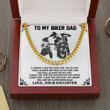 To My Biker Dad Cuban Link Chain Necklace Gift For Biker Dad Motorcycle Life Gift From Your Daughter Necklace Gift For Dad With Message Card And Gift Box Gift Birthday Anniversary Presents For Dad - 2