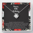 90th Birthday Necklace Grandmother Necklace 90th Birthday Filled Hearts  Lives With Love CZ Knot Necklace  Meaningful Message Card  Gift Box for Grandma Unique Gift for Her - 1