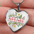 Personalized Mimi Wildflower Heart Necklace - 1