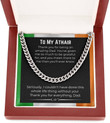 Message Necklace Irish-American Dad Cuban Link Chain necklace on message card Perfect for Christmas Birthday Gift to father from Daughter or Son Athair - 2