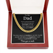 Handmade Necklace Message Card Jewelry Message Necklace To My Dad Cuban Link Chain Necklace Gifts for Dad from Daughter/Son Cuban Chain Necklace Gift for Dad Birthday Birthday Gifts for Dad - 2