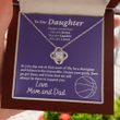 To My Our Basketball Loving Daughter Necklace - Always Remember You Are Brave Capable Loved - Love Knot Necklace Love Mom And Dad - 2