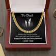 Cuban Link Necklace To Dad Gift Ideas For Dad Fathers Day Gift For Dad Dad Birthday Present Father Christmas Gift Idea Gift from Son - Necklace with Message Card and Gift Box - 2