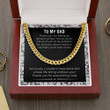 Handmade Necklace Message Card Jewelry Message Necklace Dad Cuban Link Chain necklace on message card Perfect for Christmas Birthday Gift to father from Daughter or Son - 2