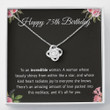 75th Birthday Necklace The Love Knot Necklace  Jewelry Gift - For Woman Turning 75  Necklace With Meaningful Message Card  Gift Box active Unique Gift Necklace for Birthday Anniversary - 1