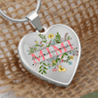 Personalized Mimi Wildflower Heart Necklace - 3