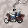 Biker Couple Ultra Limited Motorcycle Personalized Acrylic Keychain, 2D Flat Keychain