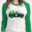 St Patrick's Day Shirts, Shamrock Irish Shirt,Patricks Vintage Truck Shirt 2ST-61 3/4 Sleeve Raglan