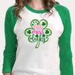 St Patrick's Day Shirts, Lucky Shirt, Little Miss Lucky Shamrock 1ST-22 3/4 Sleeve Raglan