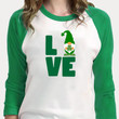 St Patrick's Day Shirts, Love Gnomes 1ST-65 3/4 Sleeve Raglan