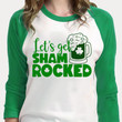 St Patrick's Day Shirts, Let's Get Shamrocked 1ST-56 3/4 Sleeve Raglan