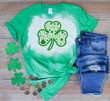 St Patrick's Day Shirts, Happy St Patrick's Day Shamrock 1ST-08 Bleach T-Shirt