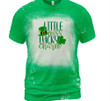 St Patrick's Day Shirts, Little Miss Lucky Charm Shamrock 1ST-21 Bleach Shirt