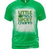 St Patrick's Day Shirts, St Patrick's Lucky Shirt, Little Miss Lucky Shamrock 1ST-23 Bleach Shirt