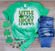 St Patrick's Day Shirts, St Patrick's Lucky Shirt, Little Miss Lucky Shamrock 1ST-23 Bleach Shirt