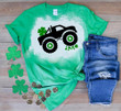 St. Patricks Day Truck Shirts, Truck With Shamrocks T-Shirt 2ST-68 Bleach Shirt