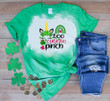 St Patrick's Day Shirts, Girl St Patrick's Day, Too Cute To Pinch Unicorn w. Four Leaf Clove 1ST-69 Bleach Shirt