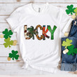 Vintage St Patrick's Day Shirts, Shamrock Lucky Shirt, Leopard Lucky 3ST-70 T-Shirt