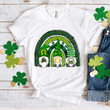Gnomes St Patrick's Day Shirts, Rainbow Gnomes Shamrock 3ST-93 T-Shirt