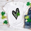St Patrick's Day Shirts, Shamrock Lucky Shirt, Leopard Heart 3ST-05 T-Shirt