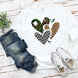 St Patrick's Day Shirts, Shamrock Lucky Shirt, Leopard Heart 3ST-69 T-Shirt