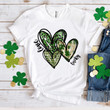 Happy St Patrick's Day Shirts, Irish Shirt, Leopard Love Lucky Heart 3ST-43 T-Shirt