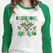 Funny St Patrick's Day Shirts, Shamrock Shirt, Shamrock And Roll 3ST-39 3/4 Sleeve Raglan
