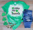 Cute St Patrick's Day Shirts, Irish Shirt, Little Miss Shamrock 3ST- 318 Bleach Shirt