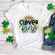 St Patrick's Day Shirts, Irish Shirt, Clover King Crown 4ST-3339 T-Shirt