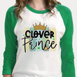 St Patrick's Day Shirts, Irish Shirt, Clover Prince Crown 4ST-3337 3/4 Sleeve Raglan